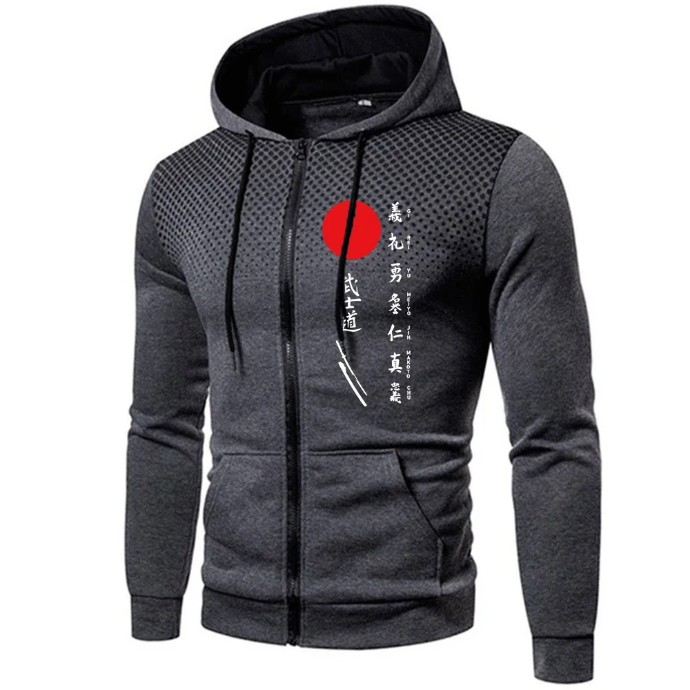 Hot Sales Men's Zipper Jacket Printing Casual Sweatshirts Sweatpants Daily Home Men Clothing Autumn Winter Round Dot Hooded Coat