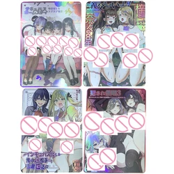 Anime Sexy Nude Girl Collection Cards Refractive Color Flash Plump Busty Beauty Naked Card Japanese Cartoon Flashy Designs Gifts