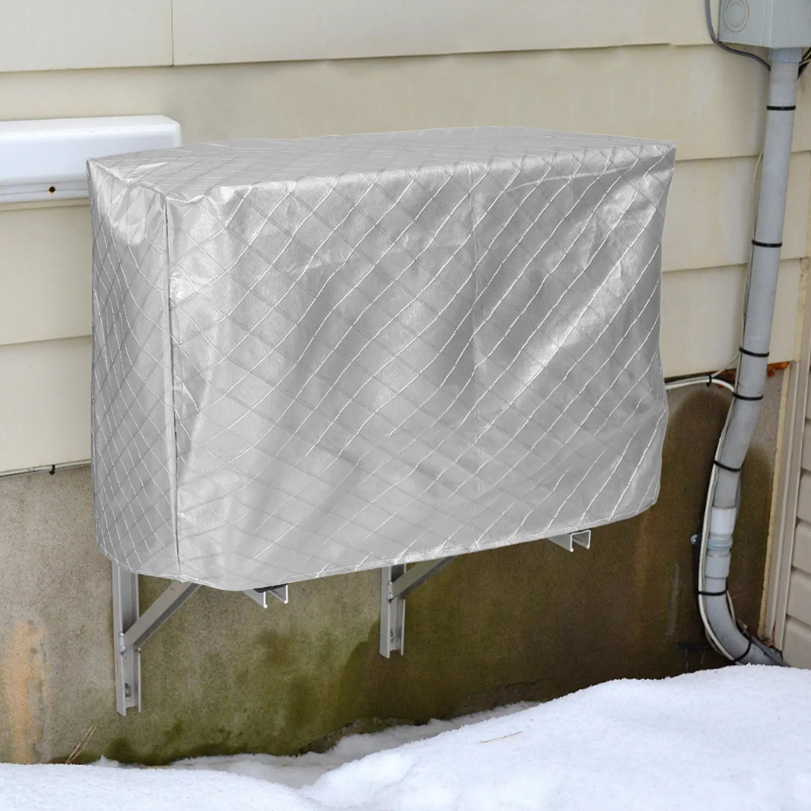 1pcs Air Conditioner Outdoor Unit Cover Heavy Duty Waterproof Anti-Uv Dust Protection Shield For Ac External Condenser Aluminum