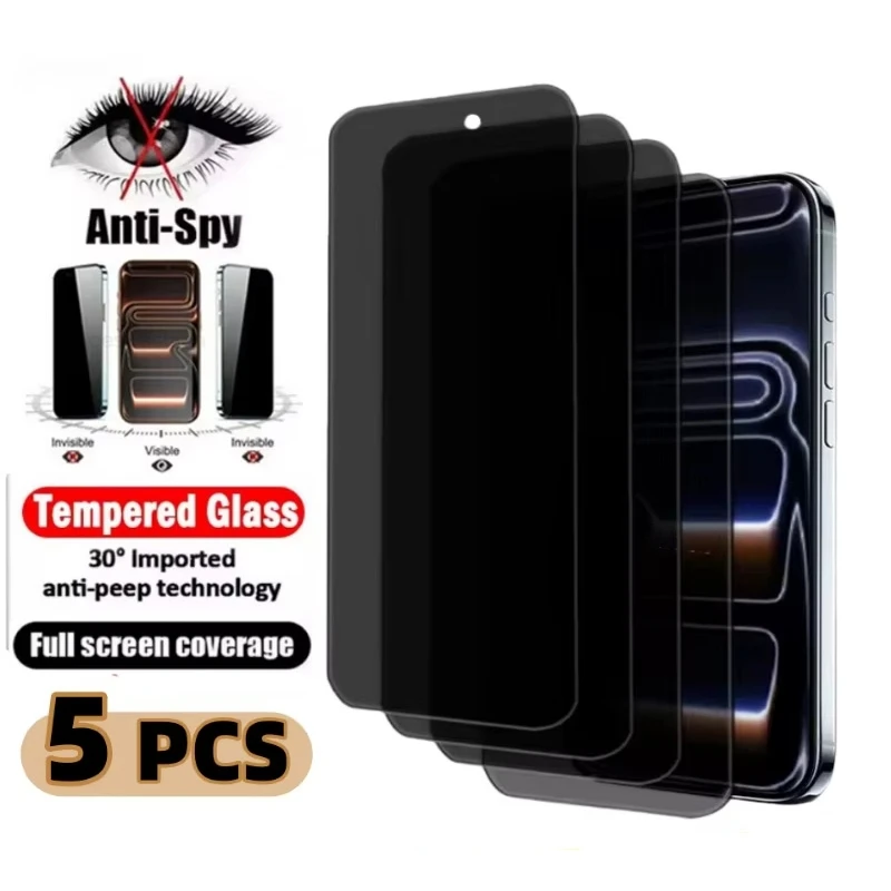 1-5PCS 300C 9D Super Privacy Displayschutzfolie für iPhone 18 Pro Max 18 Pro 18 Promax Vollflächige Panzerglas-Schutzfolie