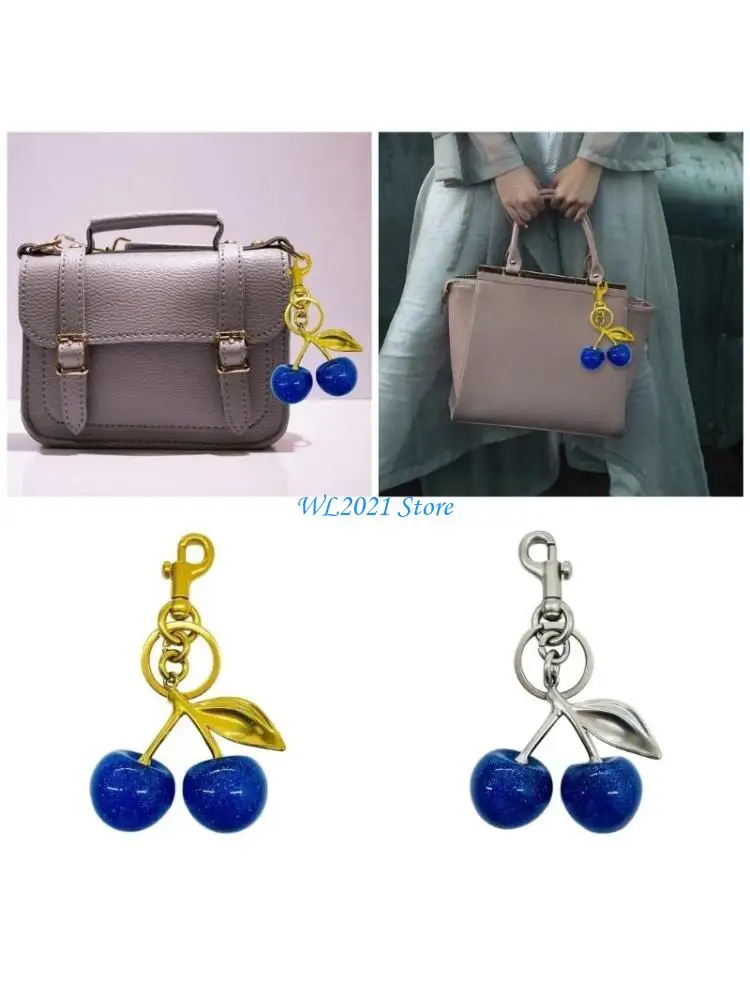 

G5GC Delicate Cherry Pendant Metal Fashion Statement Pendant Bag Pendant Ornament Suitable for Dating and Social Event