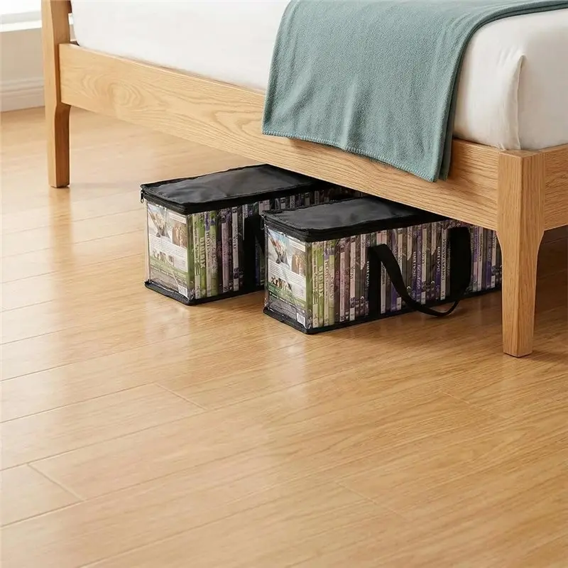 B03B-Waterproof DVD Holder Case With Zipper And Handles-4Pcs Large Capacity Storage Bags