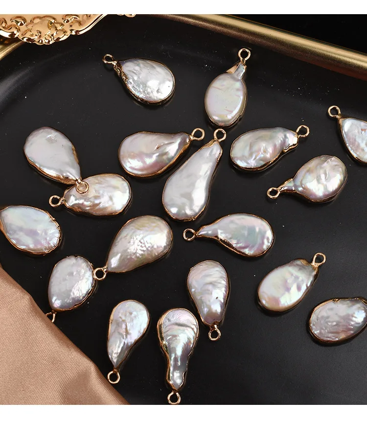 1 Pieza de Perla Natural de Agua Dulce, Forma Irregular de Gota de Agua, Perla Barroca para Joyería Hecha a Mano, Accesorios, Aretes y Collares