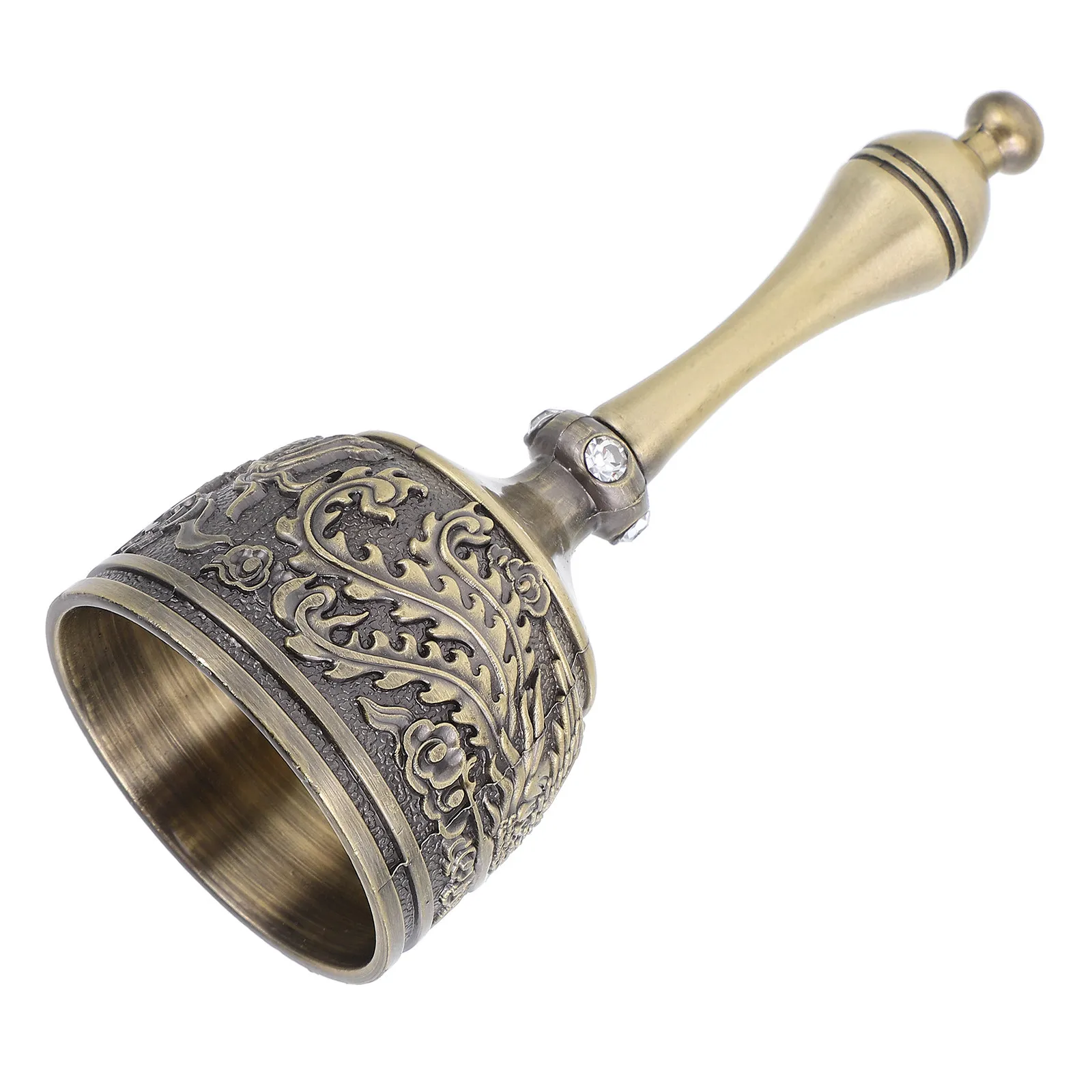 Vintage Metal Hand Bell European Style Zinc Alloy Dragon Phoenix Design Ergonomic Handle for Dinner Meditation Wedding Service