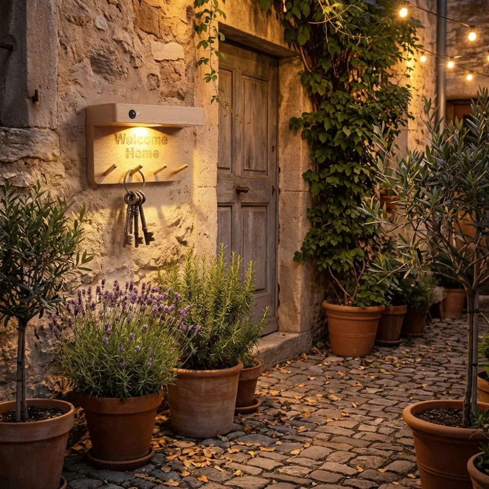 木製素材のモーションセンサーウォールライト電池式高感度モーション検知ナイトランプ天然木仕上げ