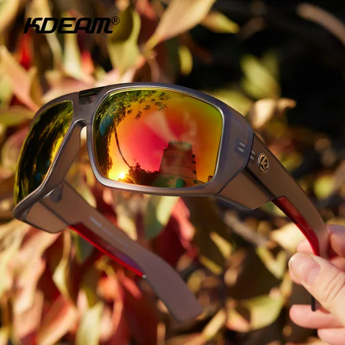 Imagen 2 del producto 2024 gafas de sol polarizadas KDEAM de alta calidad para hombre, gafas verdes de diseñador de marca de lujo, gafas para pescar y conducir al aire libre, TUNA ALLEY