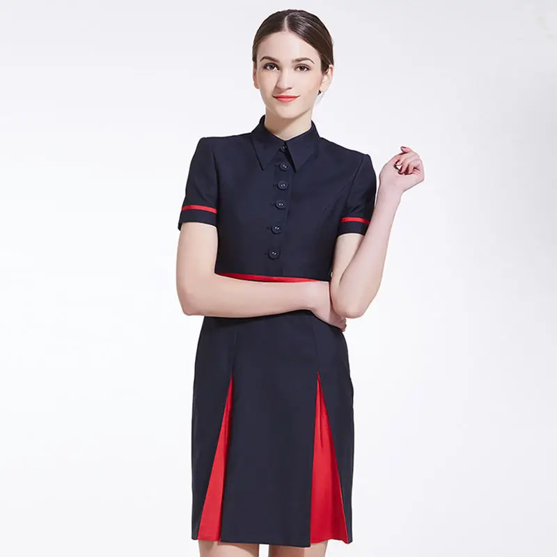 

Hong Kong Cathay Pacific HK Dragon Airways Dress Flight Attendant Girl Slim Clothing Quality Career Wear Beauty Salon Uniform