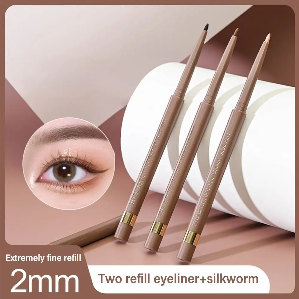 Naturalny Eyeliner Pen nowy długotrwały wodoodporny Eyeliner w ołówku matowa tekstura rozjaśnić oczy leżące cień w piórze jedwabników