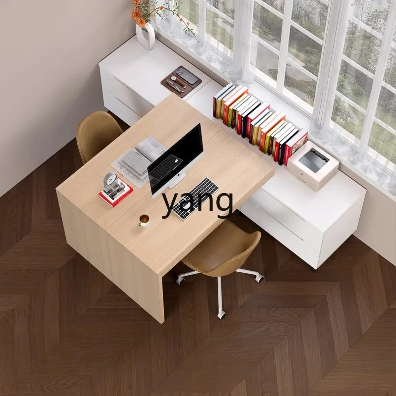 LMMM  Modern Minimalist Corner Double Desk Desktop Computer Desk File Cabinet Integrated Writing Desk