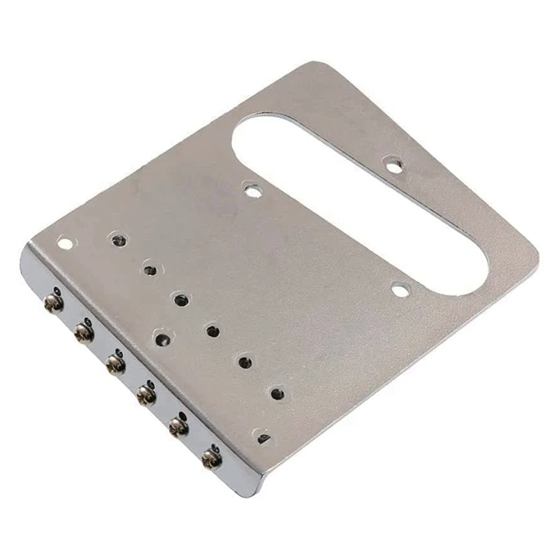 6 String Roller Saddle Bridge Plate 3 Way Switch Control Plate Metal For Tele Telecaster Style Electric Guitar -Silver