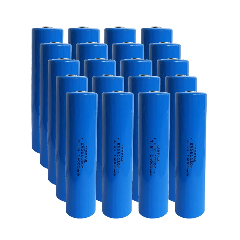 50Pcs ER261020M 14000mAh 3.6V Li-SOCl2 Battery Double C Lithium Batteries Lisoci2 High Rate Discharge 261020M ER261020H