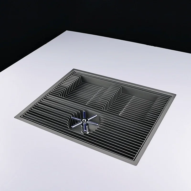 Commercial Modern Tea Brewing Tray New Chinese Style Cup Filter Stainless Steel Coffee Pour Tray with Water Drainage Cup Washer