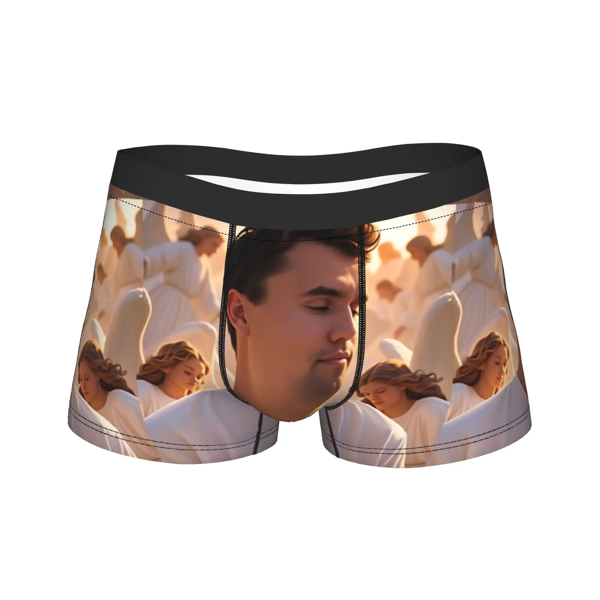 

Angel Charlie Kirk Underwear Males Shorts Briefs Comfortable Boxershorts High Quality Custom DIY Plus Size Underpants