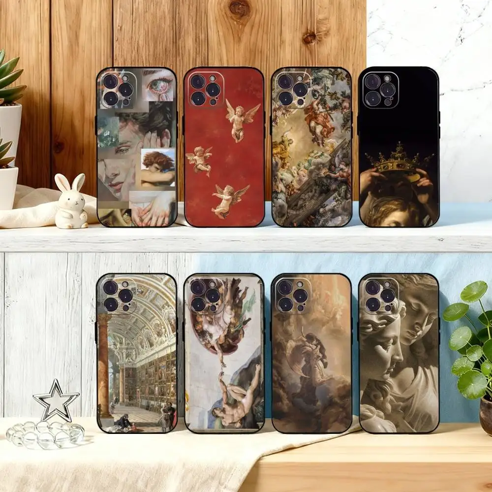 

Renaissance Art Paintings Phone Case For iPhone 16,15,14,13,12,Plus,Pro Max, 5G Others Soft Black Cover