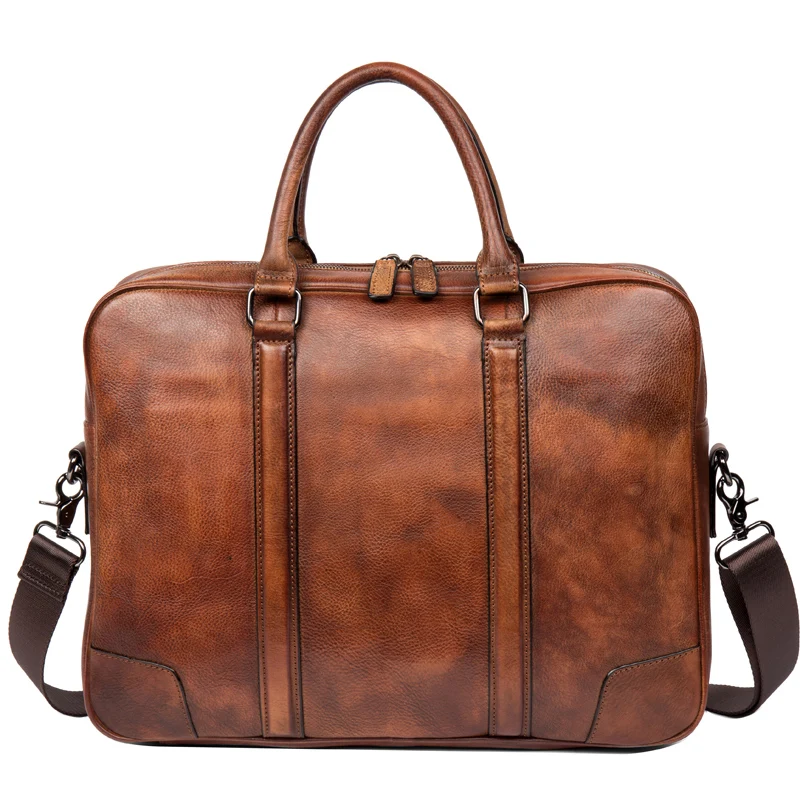 Imagem -05 - Maleta de Couro Casual Masculina Bolsa Baotou Horizontal Tendência Retrô Mensageiro de um Ombro Bolsa Artesanal