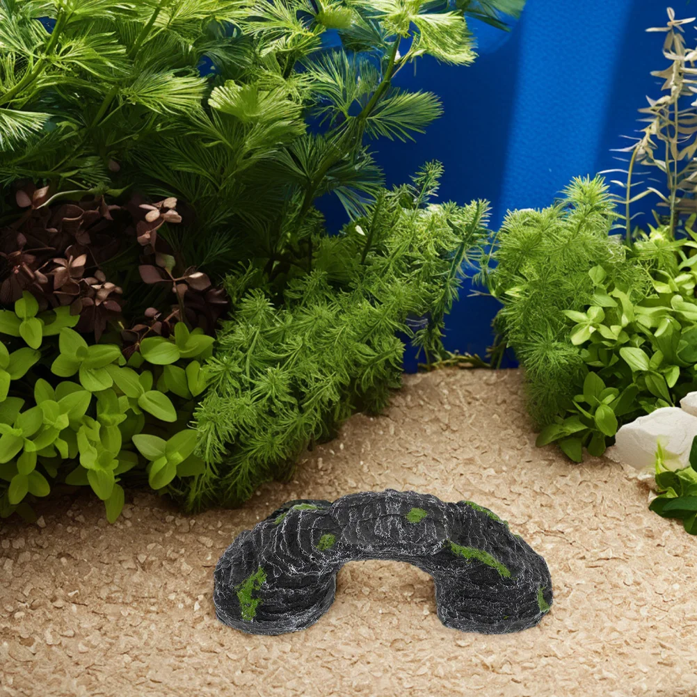 

Resin Basking Platform for Turtles Bearded Dragons Geckos Climbing Rock with Hideout Space Saving Easy to Decoration