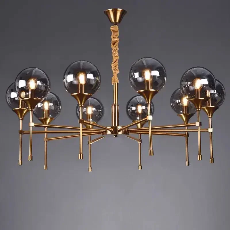

SANDYHA Modern Nordic Luxury LED Pendant Light for Living Room Bedroom Study E14 Ceiling Lamp Energy Saving Illumination