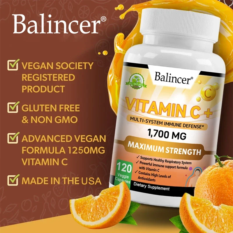 Balincer, Vitamin C and Zinc Supplements To Boost The Immune System. Anti-aging Powerful Antioxidants