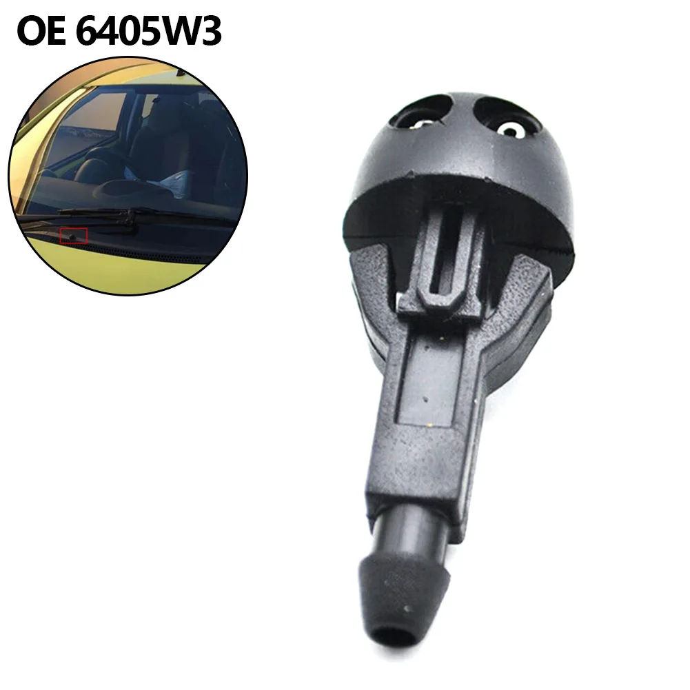 High-quality Brand New Cleaning Nozzle Car Wiper 6405W3 Black Front Windscreen Washer Jet Front Windshield Replace Broken 2Pcs