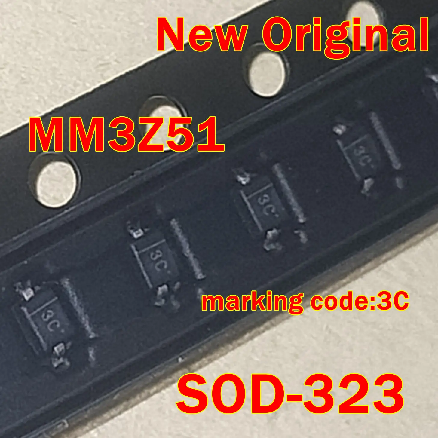 

10pcs to 1000pcs MM3Z51 SOD-323 New Original marking code:3C Voltage stabilization diode 51V