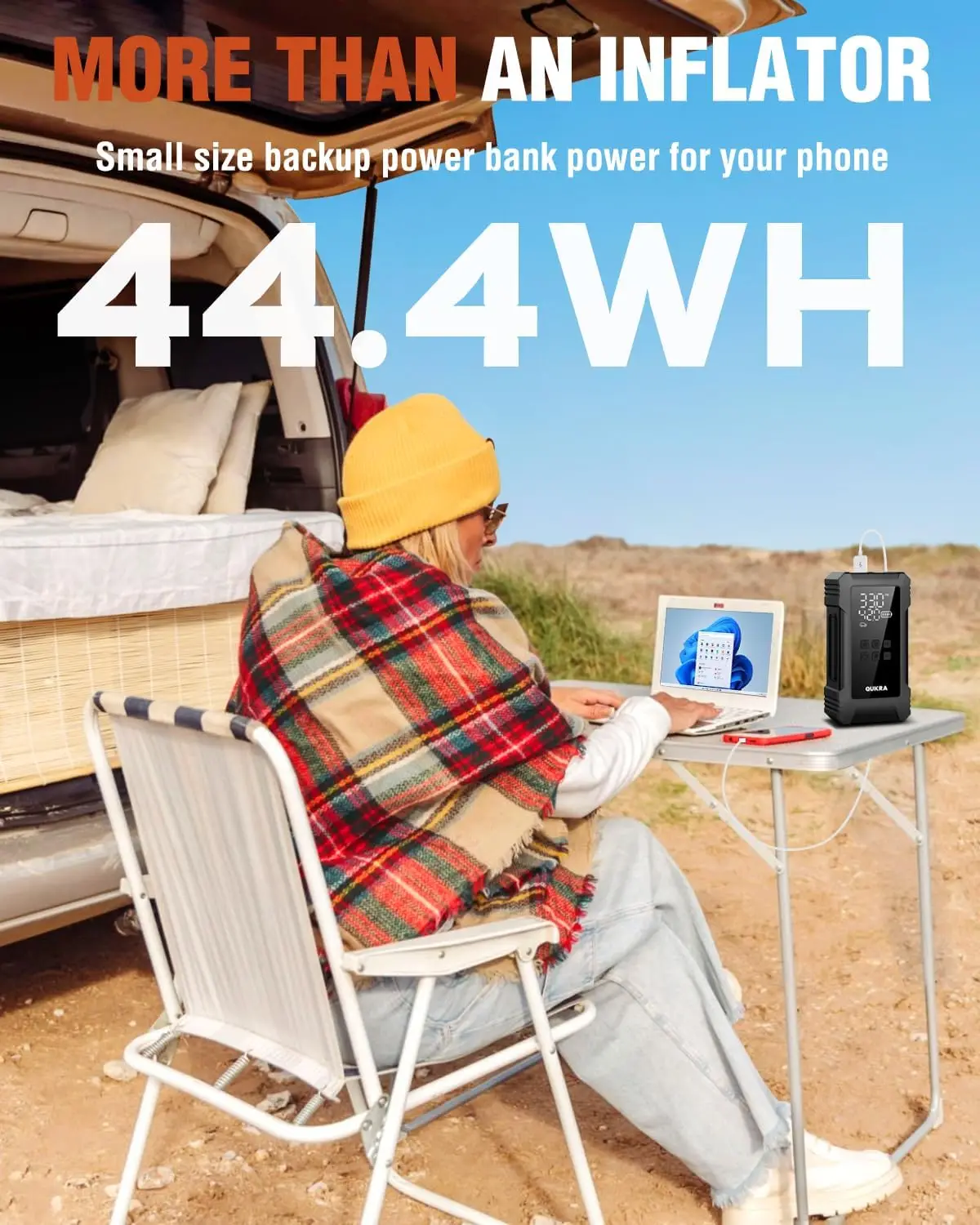 منفاخ إطارات NW08 هواء محمول بسعة بطارية 12000 مللي أمبير في الساعة، مضخة إطارات سيارة 4 × أسرع 150 رطل لكل بوصة مربعة لسيارات الدفع الرباعي والشاحنات والبيك اب #5