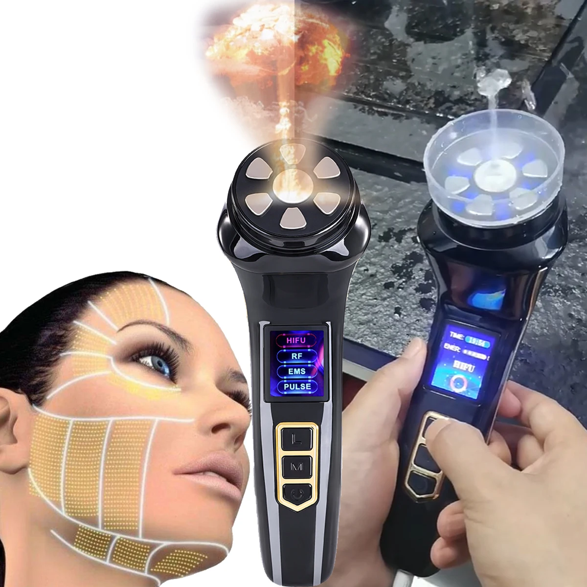 

4 в 1, антивозрастной набор для ухода за кожей для домашнего использования, материал ABS, EMS, массажер для лифтинга лица, вилки ЕС, США, инструмент для подтяжки кожи, косметический инструмент