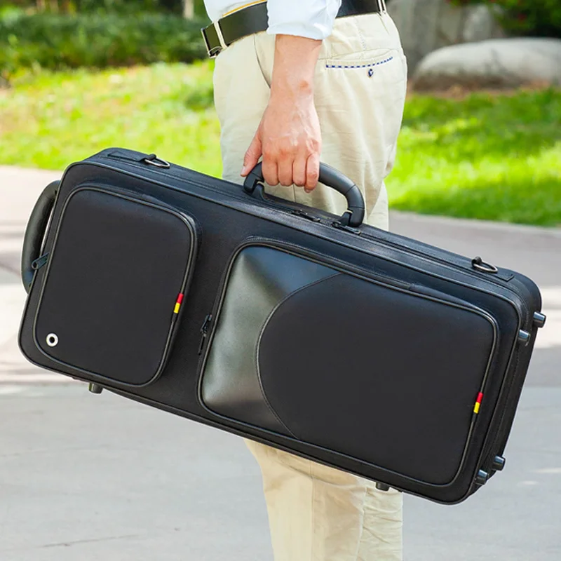 E-Flat Alto Saxophone Case with Large Side Pocket, Portable Backpack, Instrument-Specific Protective Box, Carrying Case, Storage Box