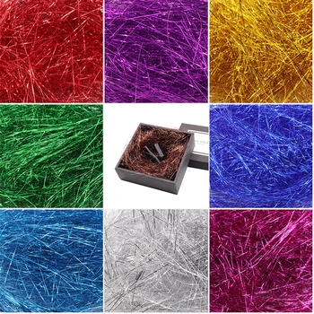 1mm DIY Paper Raffia Shredded Confetti Crinkle Paper Gold Silver Colored Silk Cosmetic…