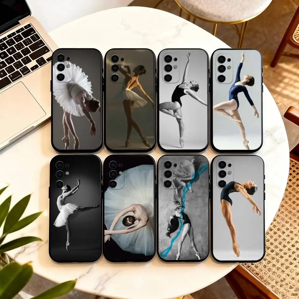Elegant B-Ballet Phone Case For Samsung S25,S24,S21,S22,S23,S30,Ultra,S20,Plus,Fe,Lite,Note,10,Black Cover