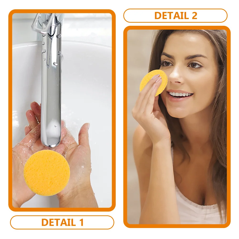 50 szt. Gąbek do oczyszczania twarzy, celluloseowych gąbek do demakijażu, złuszczających gąbek do pielęgnacji skóry, do mycia twarzy, puderki do pudru