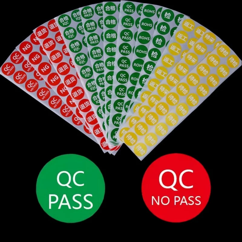 250 autocollants QC PASS & QC NO PASS, étiquettes de contrôle qualité vertes et rouges, marquage d'inspection pour emballage de cadeaux, jouets, décorations de Noël