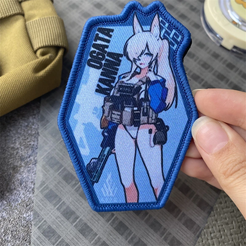 Kona Blue Archive Tactical Military Patch Gun Girls Print Hook and Loop Morale Badge Patches Armband Backpack Vest Stickers