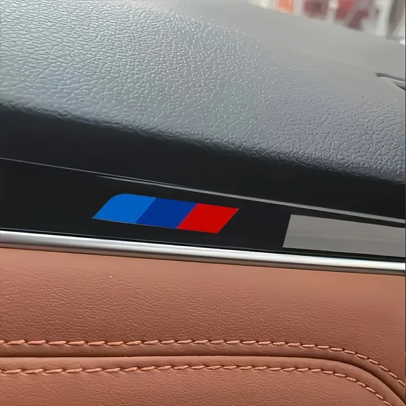 2PCs/ set car rearview mirror sticker forBMW rearview mirror blue-purple-red stripe sticker car body scratch cover.