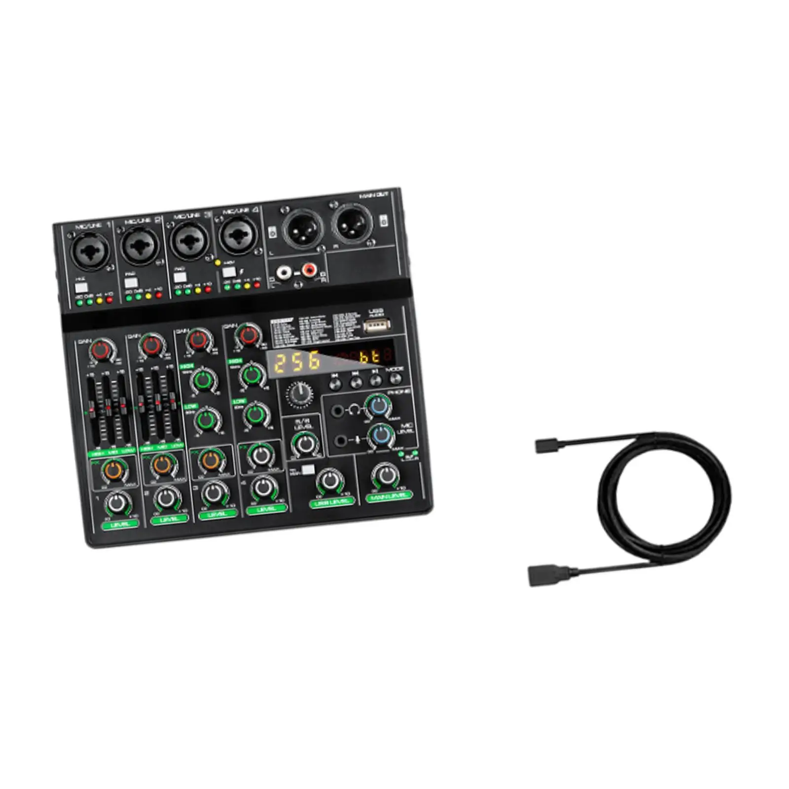 Audio Mixer Portable Compact Multifunctional 6 Channel Sound Board Mixing Console for Recording Studio Party Home Performance
