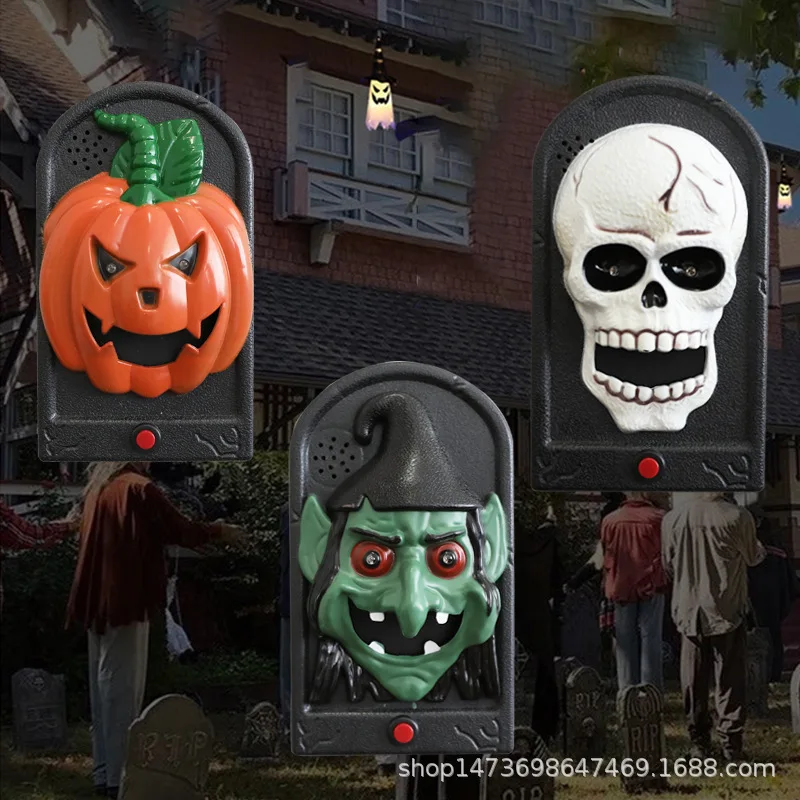 Glow-in-the-Dark Skeleton Button-Activated Halloween Doorbell - Motion Sensor Prank Prop for Haunted House Escape Room Bar Decor