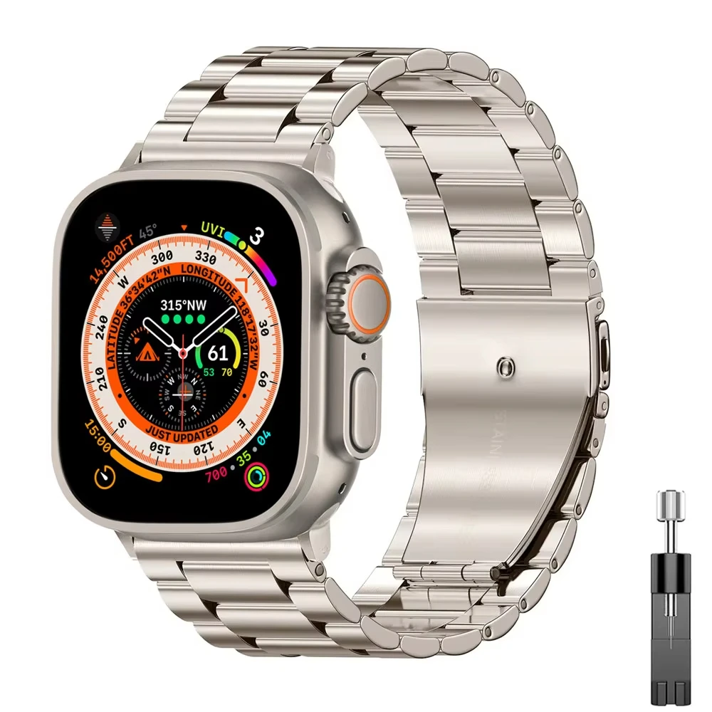 Stainless Steel Titanium Alloy Strap For Apple Watch Band Ultra 4 349mm 44mm 45mm 46mm 41mm Bracelet iwatch Series 8/9/10/11/12