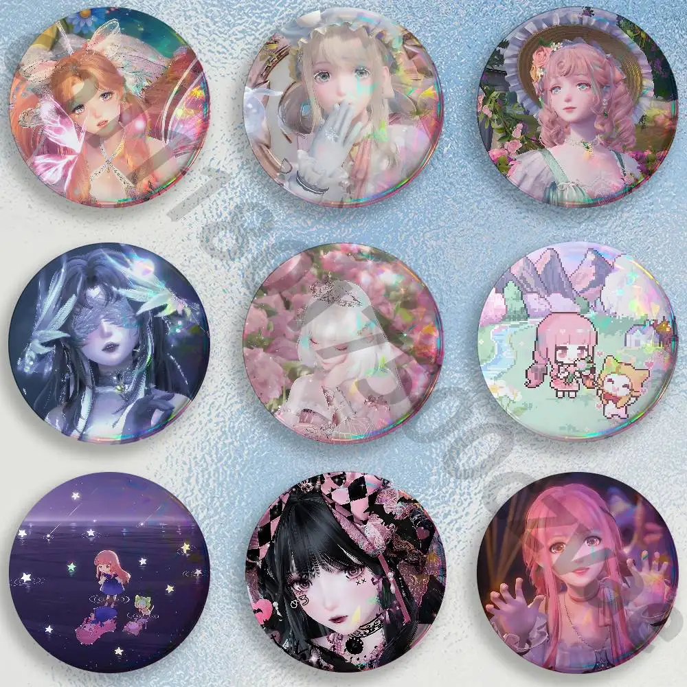 Infinity Nikki Pins 58mm Cute Cartoon Badge Handmade Brooches for Backpack Accessories Jewelry Gifts