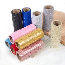 Glitter Tulle Rolls 6 in x 10 Yards for Table Runner Chair Sash Bow Pet Tutu Skirt Sewing Crafting Fabric Wedding Birthday Gift