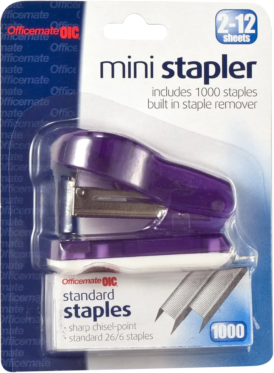 

Mini Stapler with 1000 Staples in Assorted Colors - Red, Blue, Green, Purple for Home and Office Use