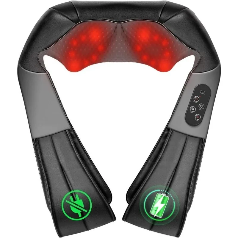 

Cordless Electric Shiatsu Neck Back Massager with Heat 3D Kneading Pillow for Shoulder Pain Relief Deep Tissue Muscle