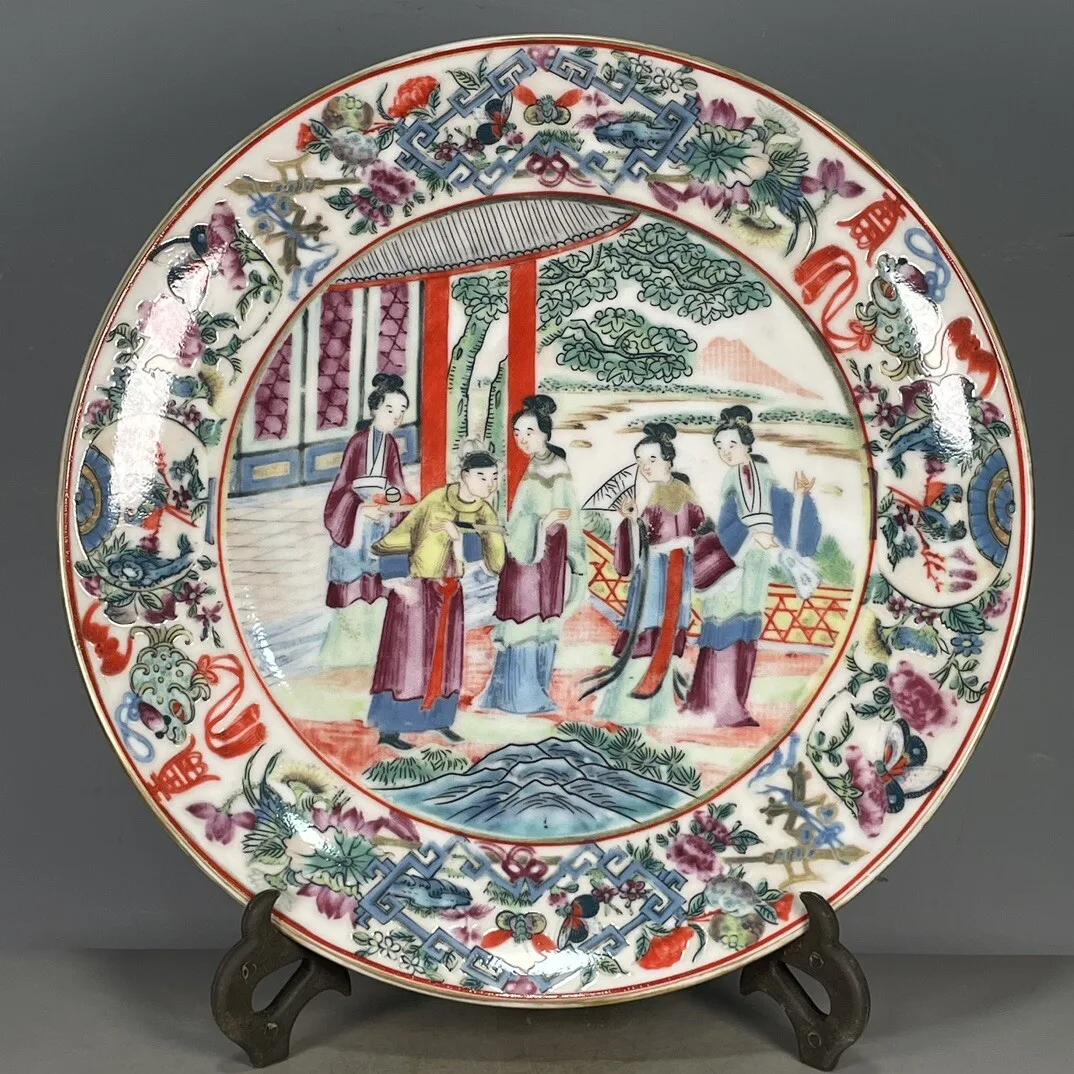

Chinese Porcelain Multicolored Personage Plate 10.11 Inch Collect modern exquisite handicrafts