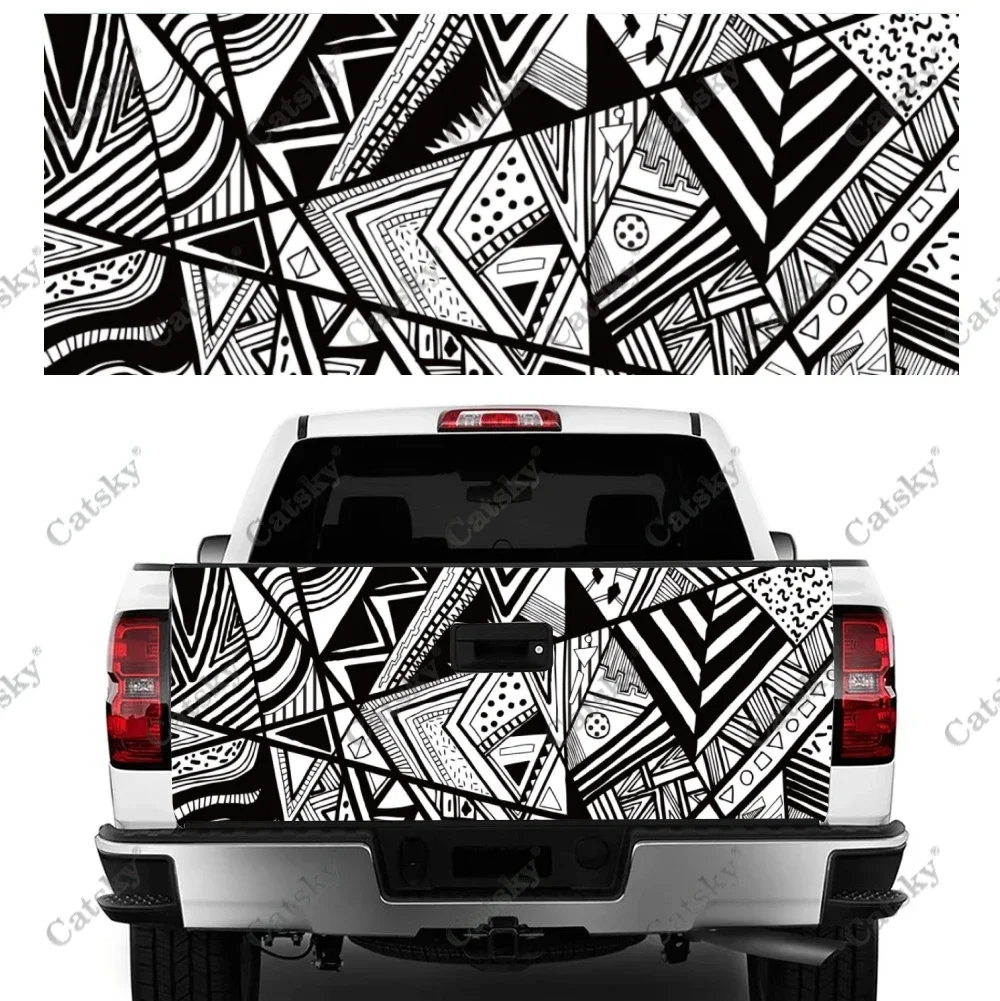 

Black and White Checkerboard Car Tail Trunk Protect Vinly Wrap Sticker Decal Hood Decor Engine Cover for SUV Off-road Pickup