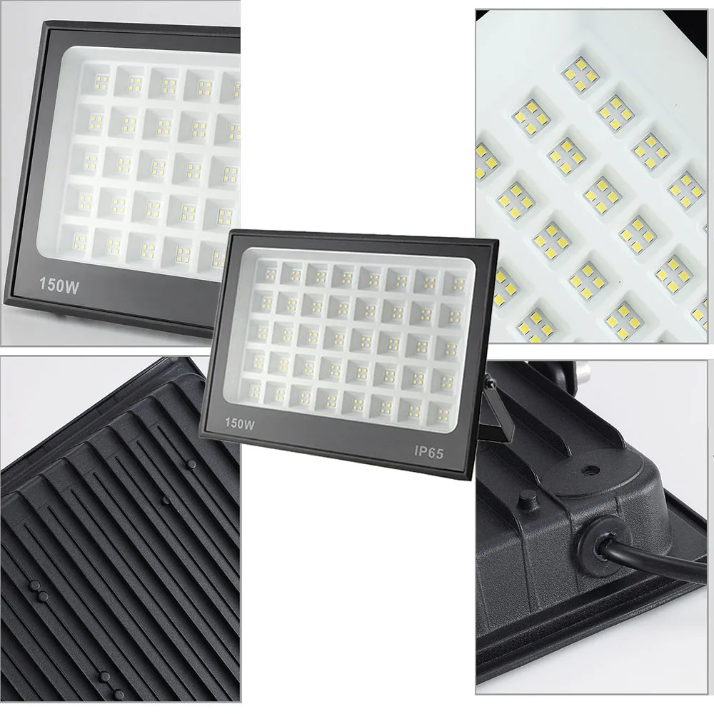 IP65 LED الكاشف AC175-265V 30 واط 50 واط 100 واط 150 واط مقاوم للماء في الهواء الطلق الزجاج المقسى للمرآب مربع الشارع جدار الفيضانات الإضاءة