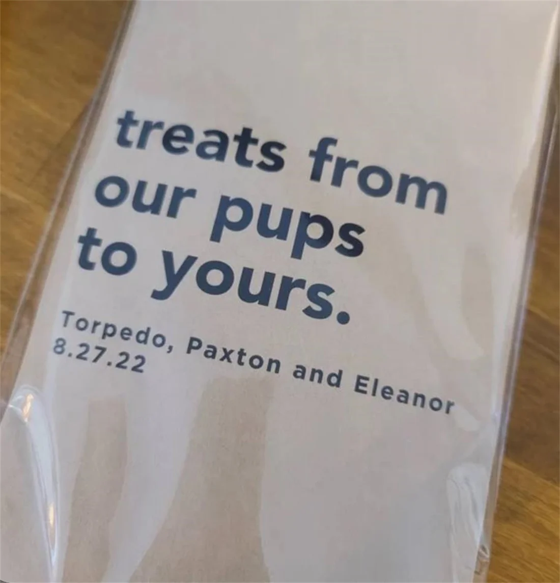 50 Treats from our pup to yours | Dog Treat Favor Bag | Personalized Wedding Favor Bags, Thanks for Celebrating my Humans | Trea