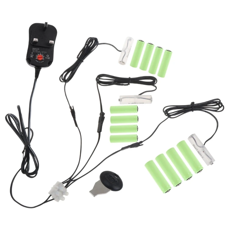 AC-DC 3 в 1 адаптер для устранения батарей AA, замена 2-8 батарей AA для праздника, светодиодные фонари, рации, телефоны,