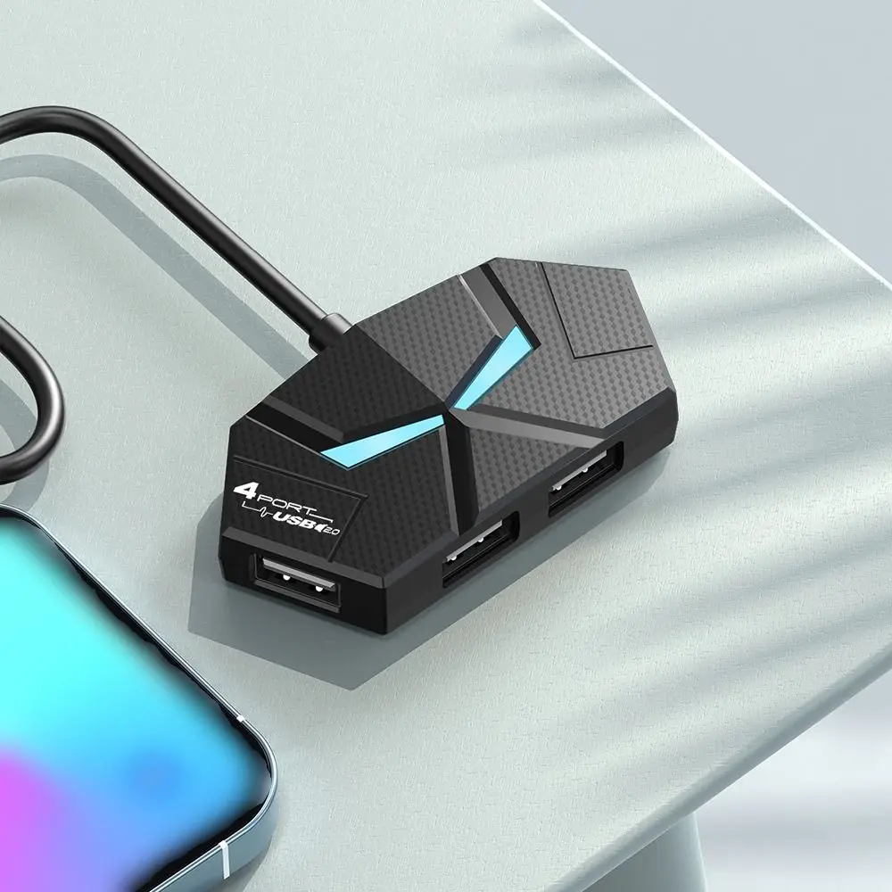 4/7 Ports USB Docking Station Buntes Licht Typ C USB Splitter Adapter PD Netzteil Stabilisieren USB 3.0 HUB Splitter