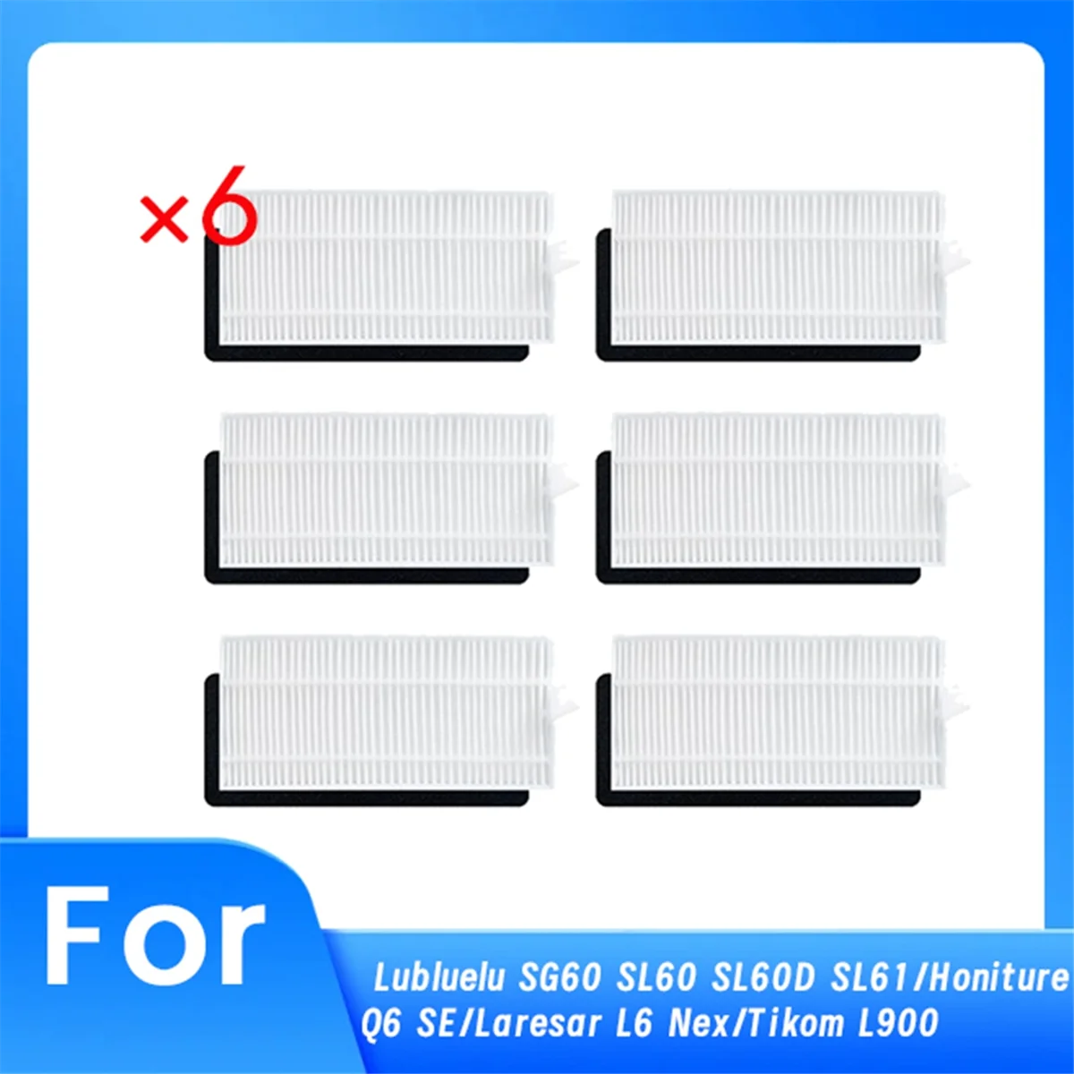 A40T 6 Pcs Cleaner Filter for SG60 SL60 SL60D SL61/ L6 Nex Robot Vacuum Filter Cleaner Parts Replacement