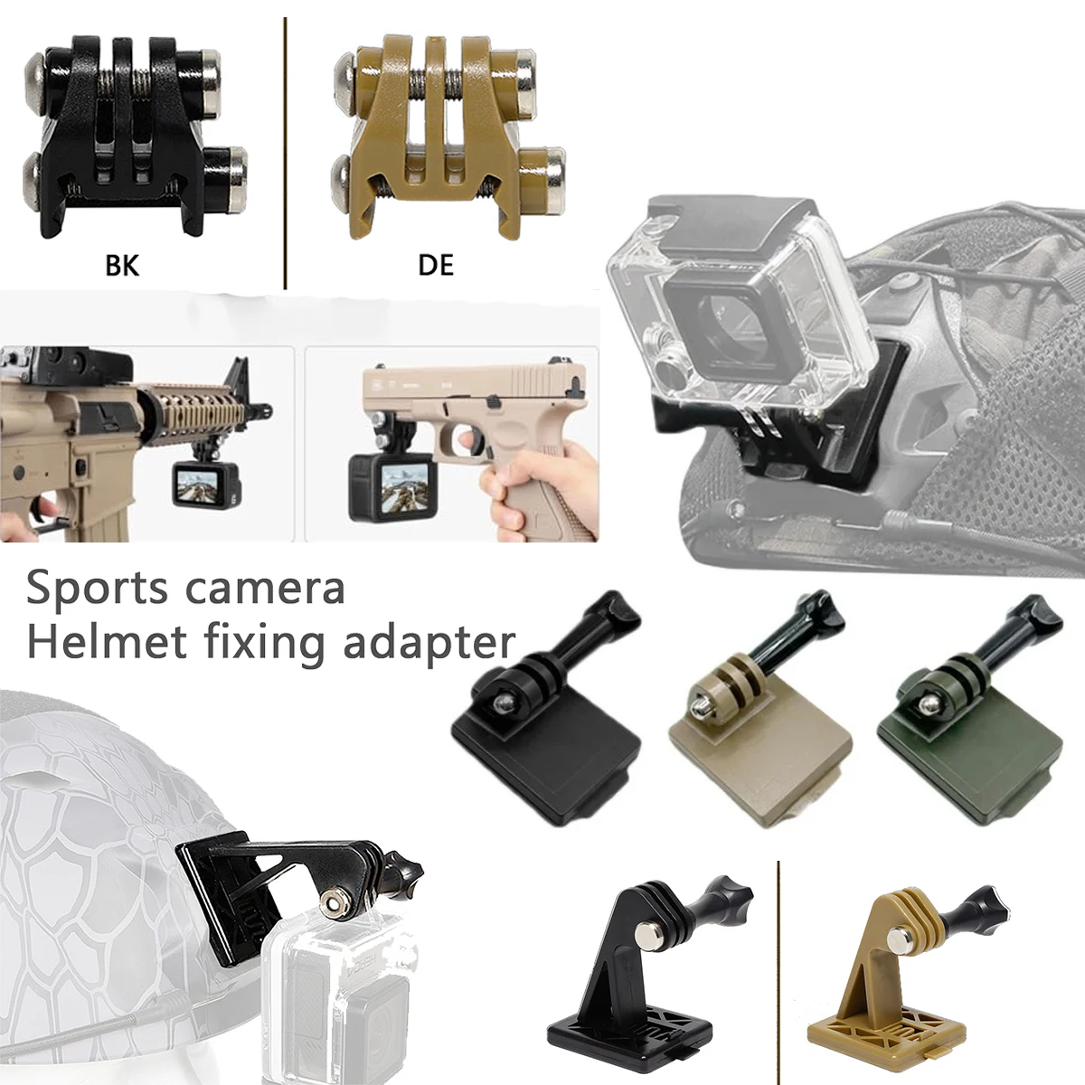 2pcs Action Camera Nylon Rail Mount Fixed Adapter for Picatinny Airsoft Rifle Laser Mount Adapter for Tactical Accessories