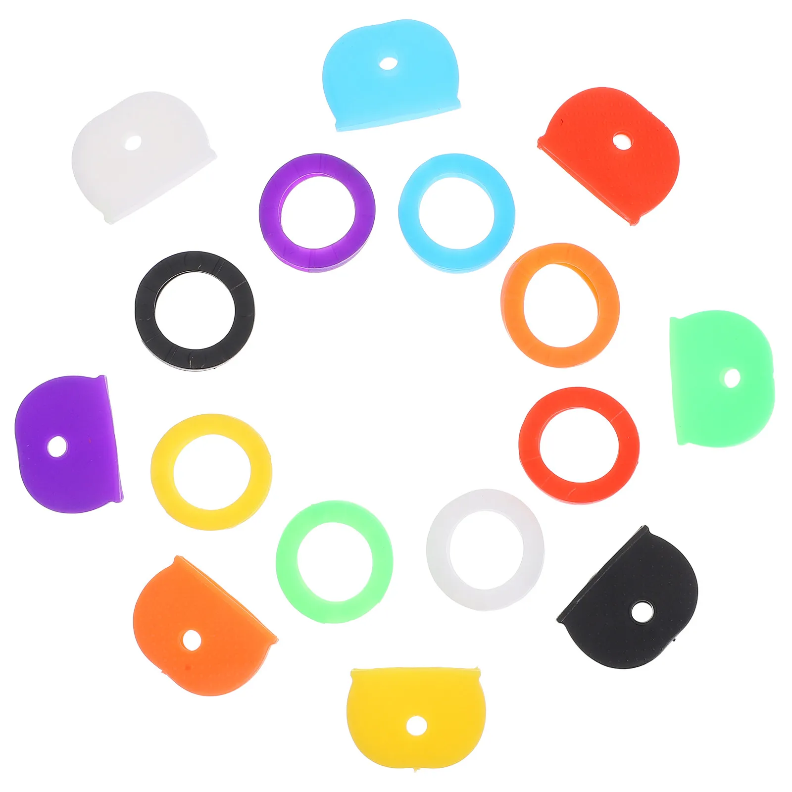 64Pcs Silicone Key Caps Elastic Covers Multi Color Protective Key Sleeves Identification Tags for Home Keys Home Keys Caps