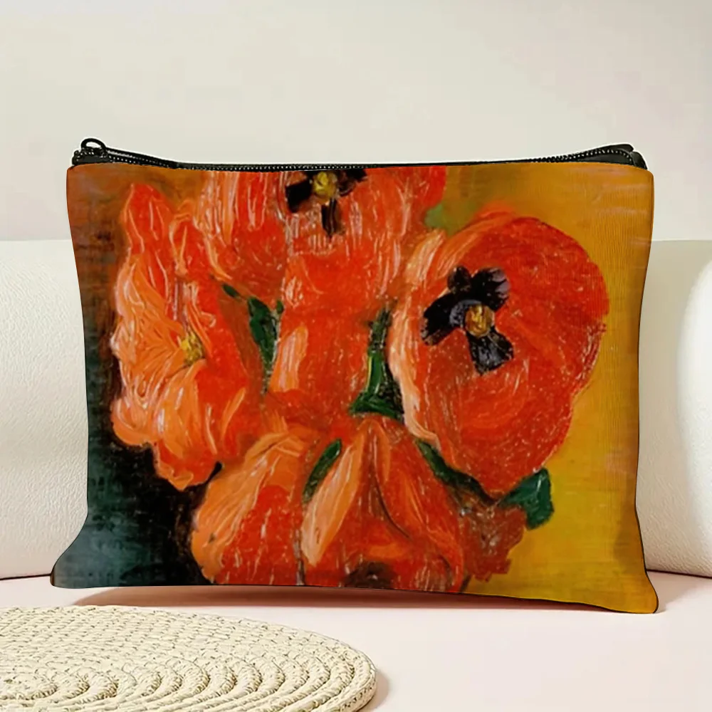 1 Piece Moises Kislina Peony Bouquet Makeup Bag - Women's Multifunctional Zipper Pouch, Perfect Travel Zipper Storage Bag, Fun Birthday Gift